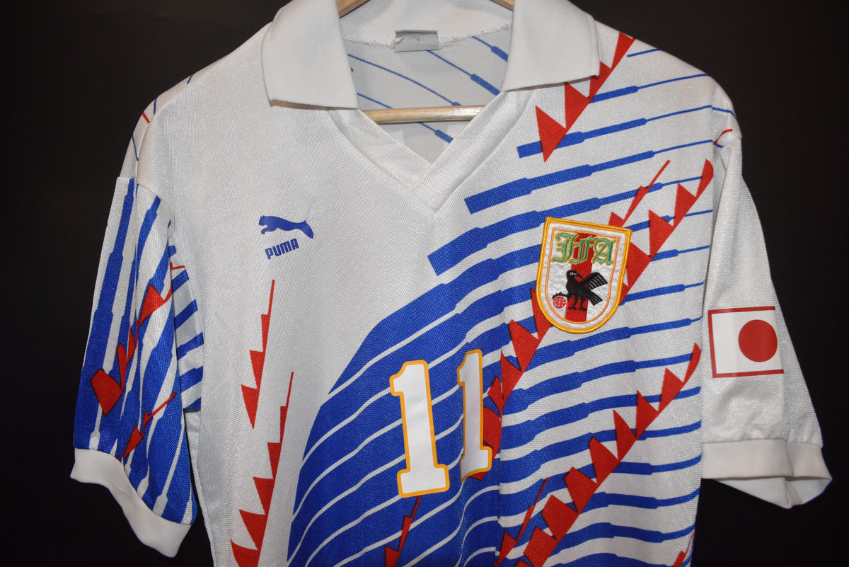 Vintage 1993-1994 Kazu Japan Soccer Jersey Puma White Size