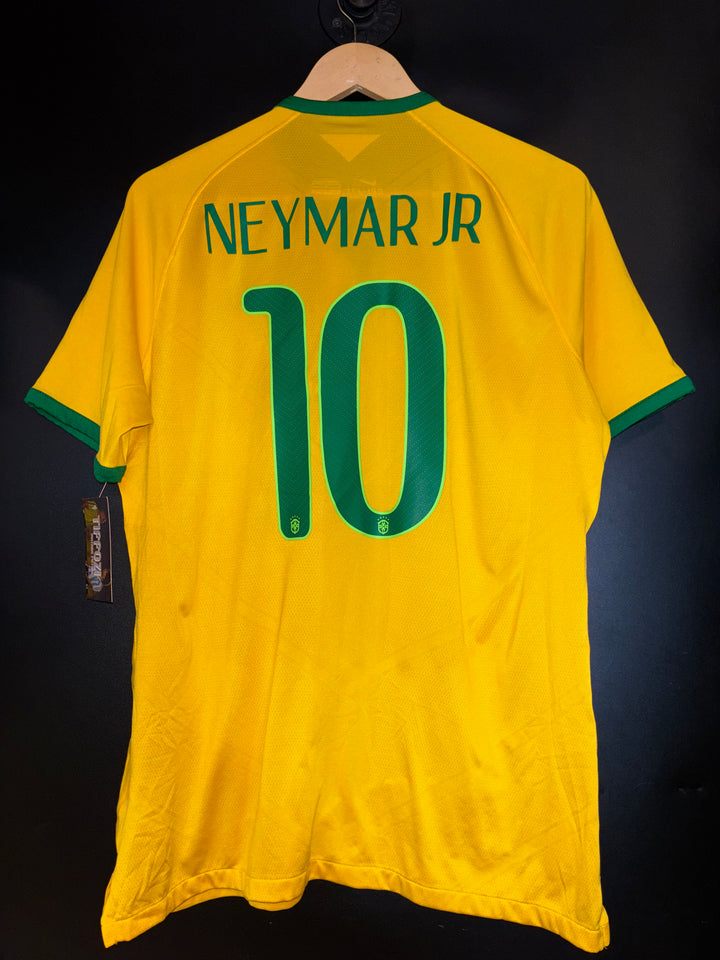 BRAZIL NEYMAR JR 2014-2015 ORIGINAL PLAYER JERSEY SIZE L