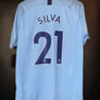 MANCHESTER CITY SILVA 2018-2019 ORIGINAL JERSEY Size L