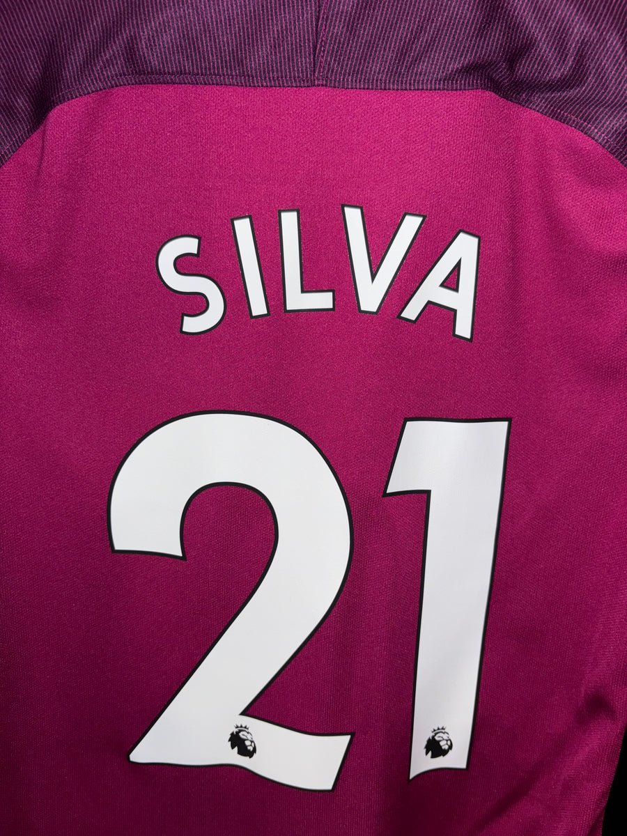 MANCHESTER CITY SILVA 2017-2018 ORIGINAL JERSEY Size M