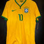 BRAZIL NEYMAR JR 2014-2015 ORIGINAL PLAYER JERSEY SIZE L