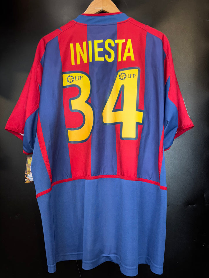 BARCELONA INIESTA 2002-2003 ORIGINAL JERSEY Size 2XL