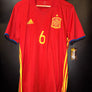 SPAIN INIESTA 2016-2017 ORIGINAL JERSEY Size L