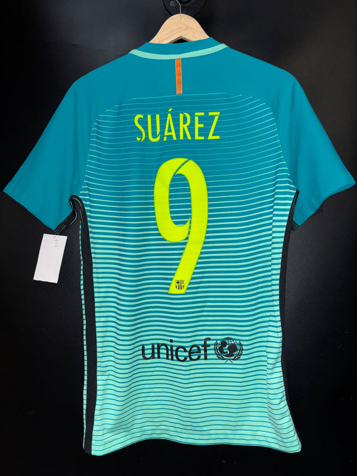 BARCELONA SUAREZ 2016-2017 ORIGINAL PLAYER JERSEY Size S
