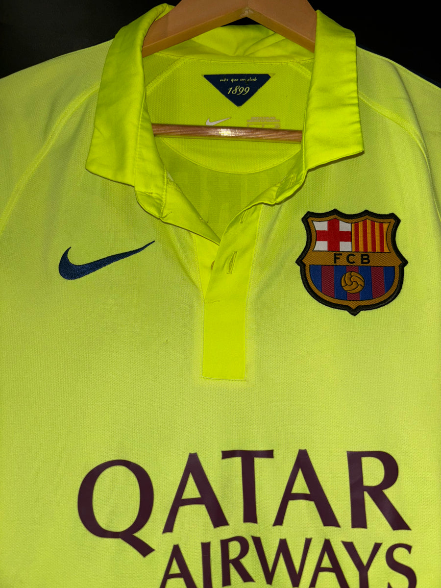BARCELONA SUAREZ 2014-2015 ORIGINAL AWAY JERSEY Size S