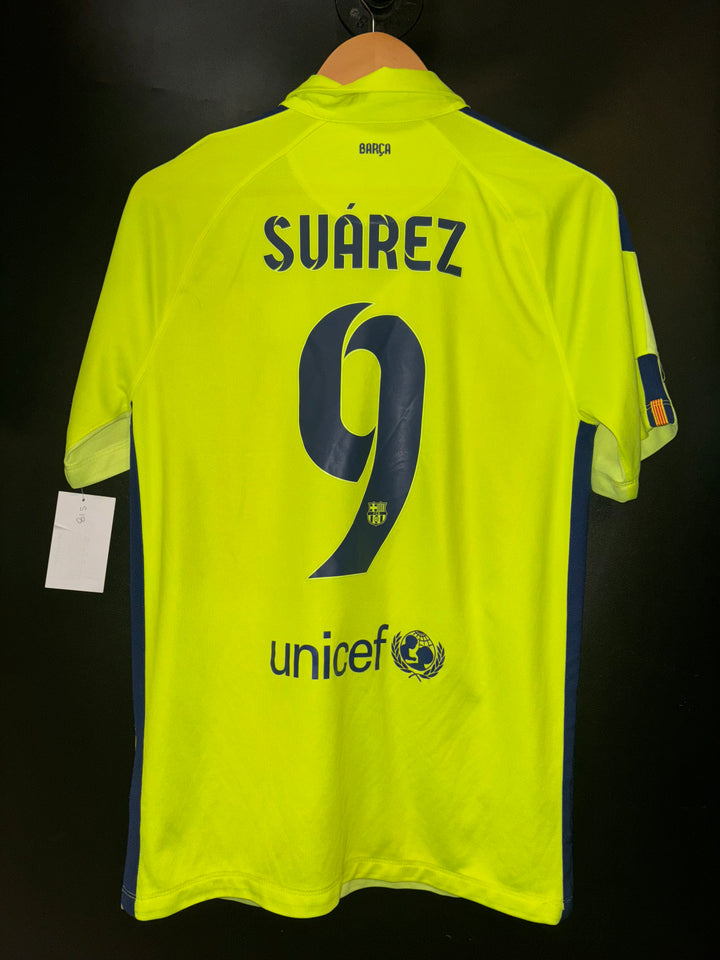 BARCELONA SUAREZ 2014-2015 ORIGINAL AWAY JERSEY Size S