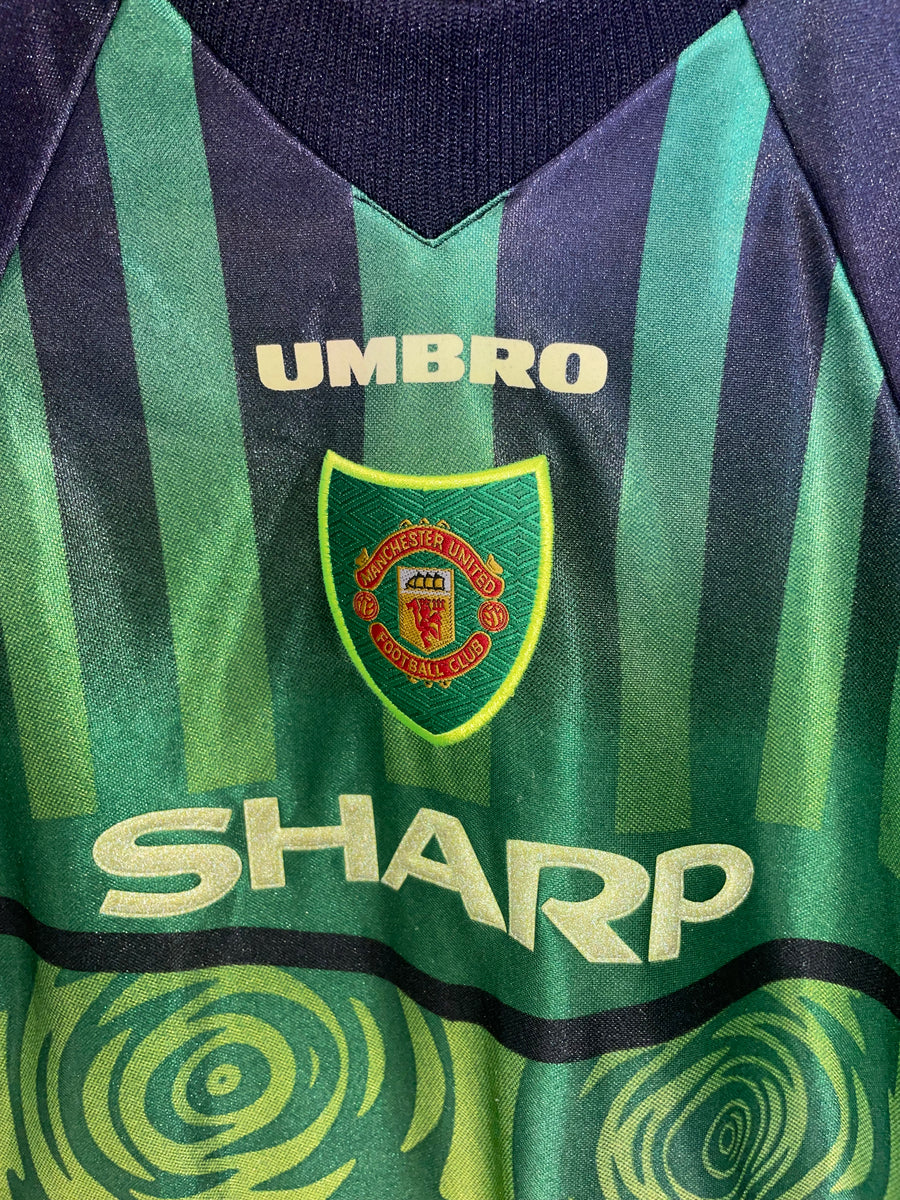 MANCHESTER UNITED 1995-1996 ORIGINAL GOALKEEPER JERSEY Size YOUTH L