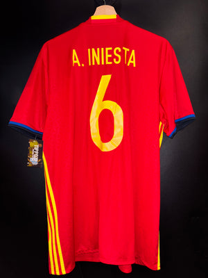 SPAIN INIESTA 2016-2017 ORIGINAL JERSEY Size XL