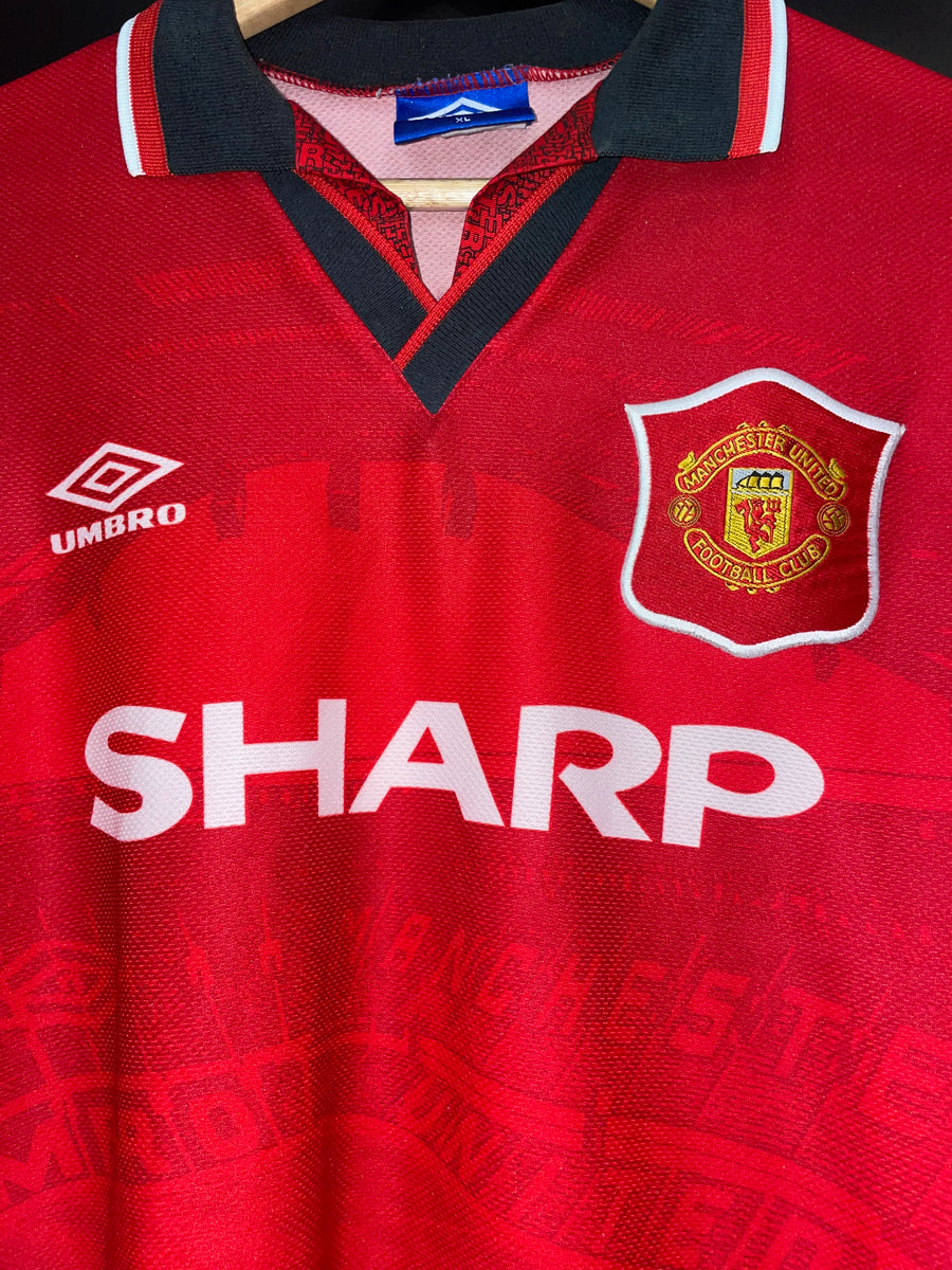 MANCHESTER UNITED CANTONA 1995-1996 ORIGINAL  JERSEY Size XL