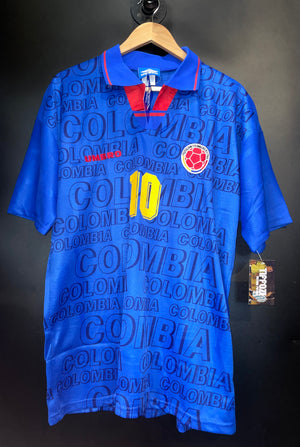 COLOMBIA 1997 VALDERRAMA AWAY ORIGINAL  JERSEY Size L