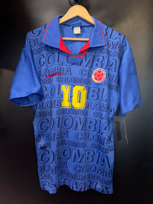 COLOMBIA 1997 VALDERRAMA AWAY ORIGINAL  JERSEY Size L