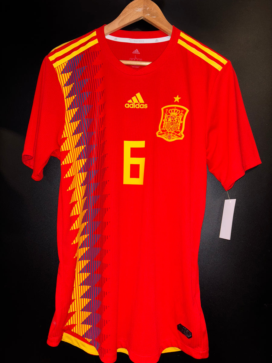 SPAIN INIESTA 2018-2019 ORIGINAL PLAYER JERSEY Size L