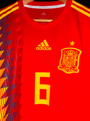 SPAIN INIESTA 2018-2019 ORIGINAL PLAYER JERSEY Size L
