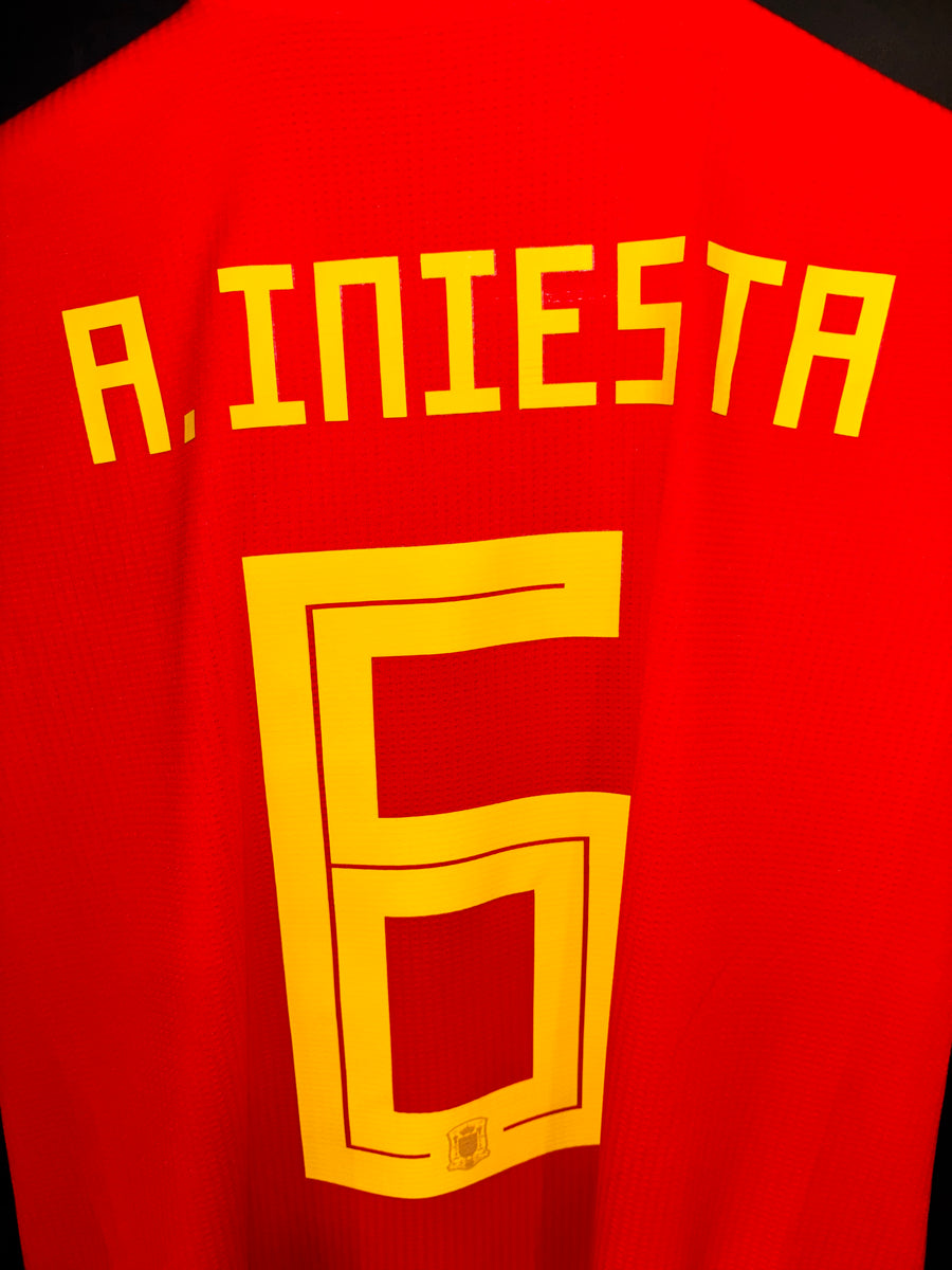 SPAIN INIESTA 2018-2019 ORIGINAL PLAYER JERSEY Size L