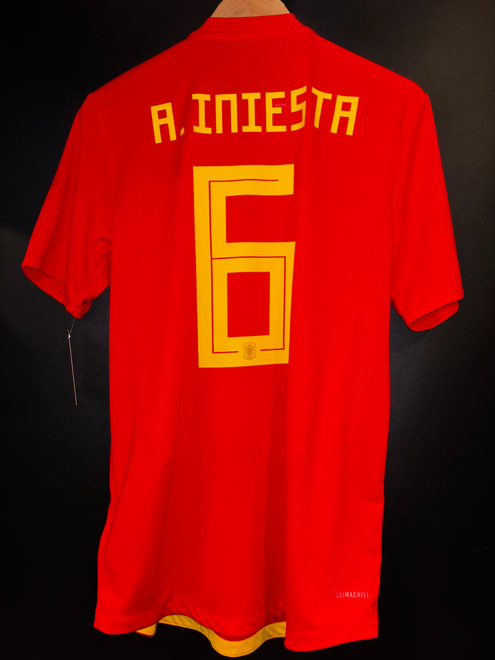 SPAIN INIESTA 2018-2019 ORIGINAL PLAYER JERSEY Size L